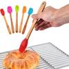 Mixing Kicthen Utensils Silicone Non-stick Wooden Handle Baking Tools Cake Scraper Brush Spatula