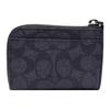 New COACH SignatureCanvas Coated Canvas Key Pouch Mini Women's Charcoal CW357-QBMI5