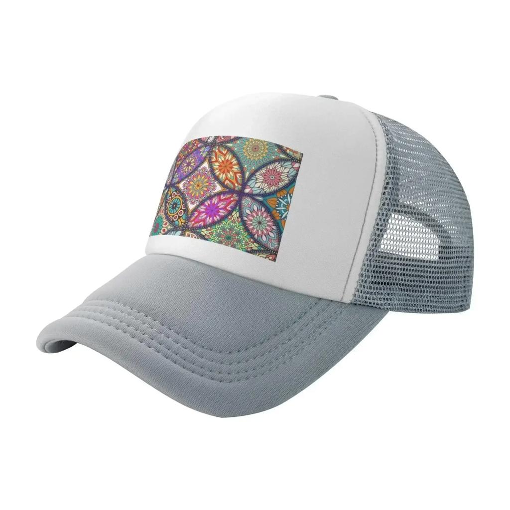 Summer Beach Subtropical Flora and Fauna Mesh Baseball Cap Sun Visor Hat Womens Unisex Adjustable Trucker Cap