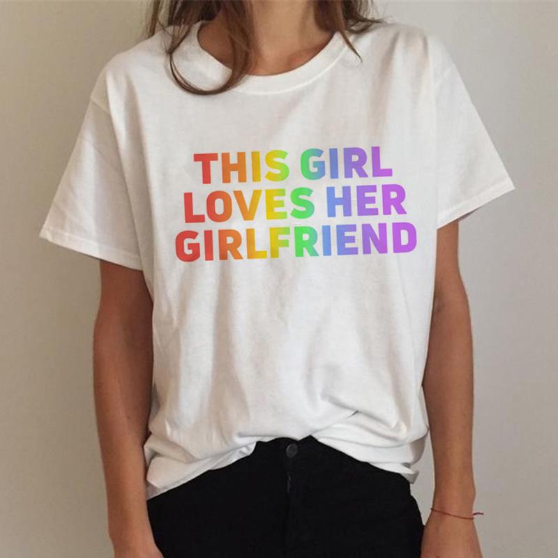 Camiseta feminina topos lgbt t camisa do orgulho gay lésbica arco-íris camiseta harajuku camiseta ullzang engraçado tshirt 90s topos roupas