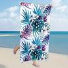 Beach Towel Tropical Leaves And Flowers Printed Pattern Sun Protection And Windproof Suitable For Swimming Pool Camping Travel