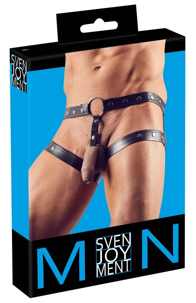Svenjoyment - Matte Men's Jockstrap Briefs with Thigh Straps Black ML