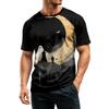 Men's Casual Short Sleeve T-Shirt Lightweight Breathable Crew Neck Top Halloween Print Design Comfortable Fit