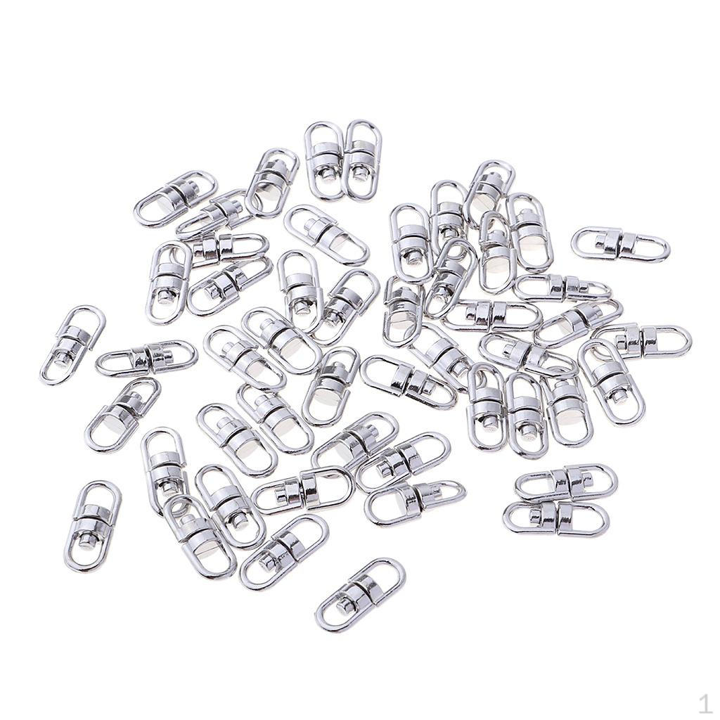 50 Pack Swivel Connectors Clasp, Degree Rotation Eye Swivel, Lanyards Hardware Double Ended