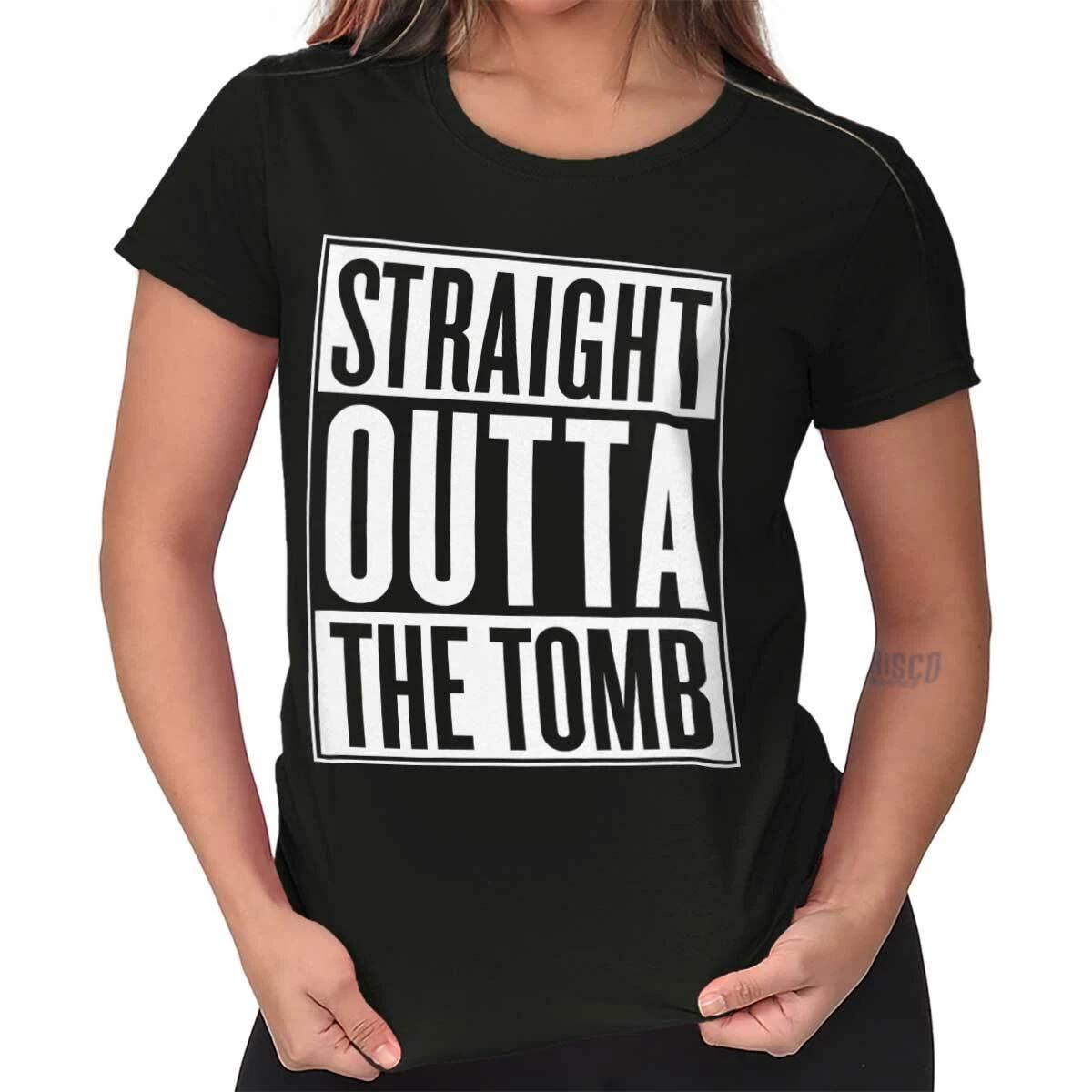 Christian Faith Jesus Straight Out The Tomb Womens Top Junior Graphic Tee XS