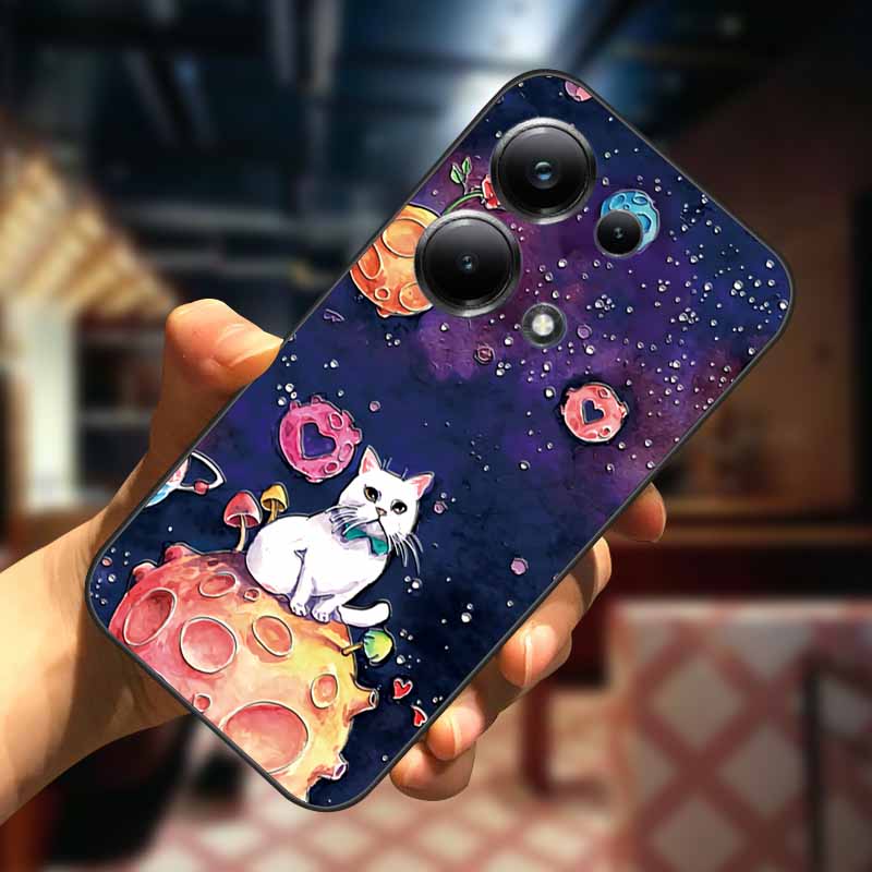 For Xiaomi Redmi Note 13 13pro 5G Case 3D Relief Flower Emboss Soft Silicone Cover For Redmi Note 13 pro Plus Owl interest Cases