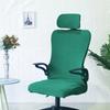 Universal Elastic Office Chair Cover Headrest Cover Solid Color Gaming Chair Cover Washable Computer Swivel Chair Cover