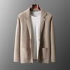 Cardigan Men's Spring And Autumn High-End Outerwear Sweater Casual Small Suit Jacket Olive Collar Sweater