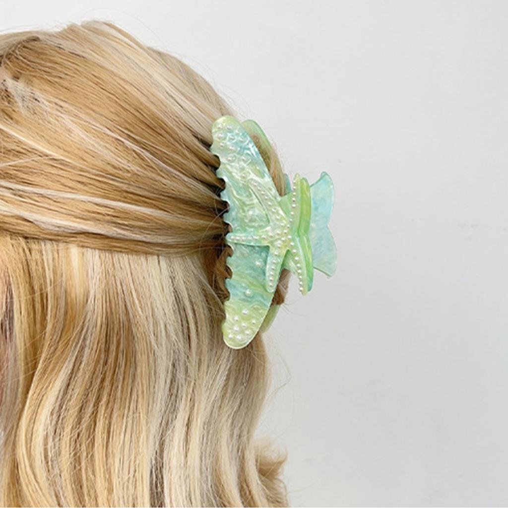 Elegante Seestern-Thema Haarspange mit Strasssteinen verziert, Premium-Acryl-Haaraccessoire, Haarnadel mit großer Kapazität
