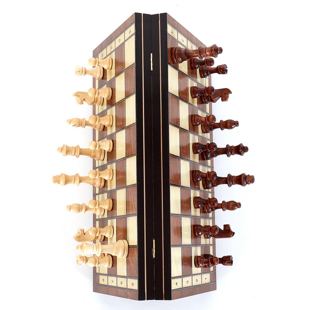 Large Professional Magnetic Wooden Chess Table Game with Two Queens