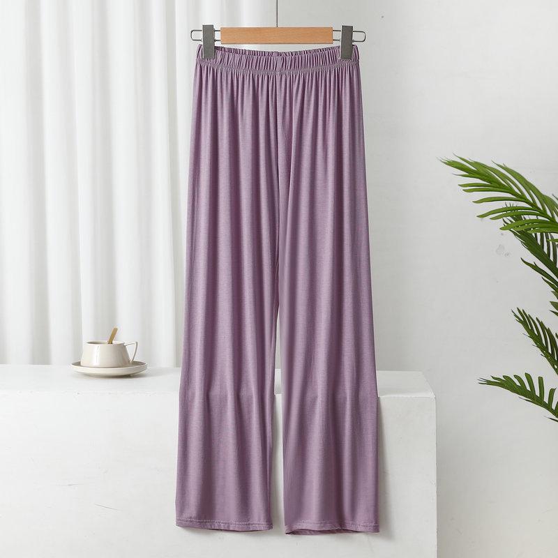 Women's High Waist Korean Style Wide-Leg Modal Pants - Versatile Summer Casual Straight-fit Trousers