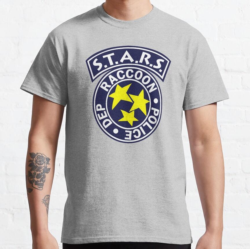 2026 New Horror Game Resident Evil STARS Graphics 100Cotton Unisex Shirt Summer New Mens Fashion Y2k Short Sleeve Tshirt