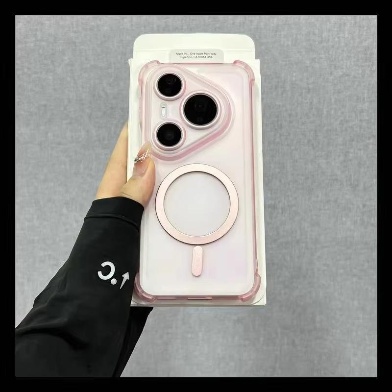 Magnetické bezdrátové nabíjení Nárazuvzdorné pouzdro s airbagem pro Huawei Pura 80 Ultra Pura 80 70 Pro + Plus Magsafe Průhledný kryt na telefon
