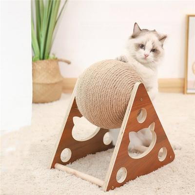 Sisal Rope Cat Scratching Ball Paws Scratcher Grinding Ball Board Interactive Climbing Cats