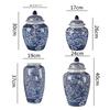 Ceramic Ginger Jar Chinese Classical Decorative Celadon Vase Storage Handicraft Ornaments Accessories