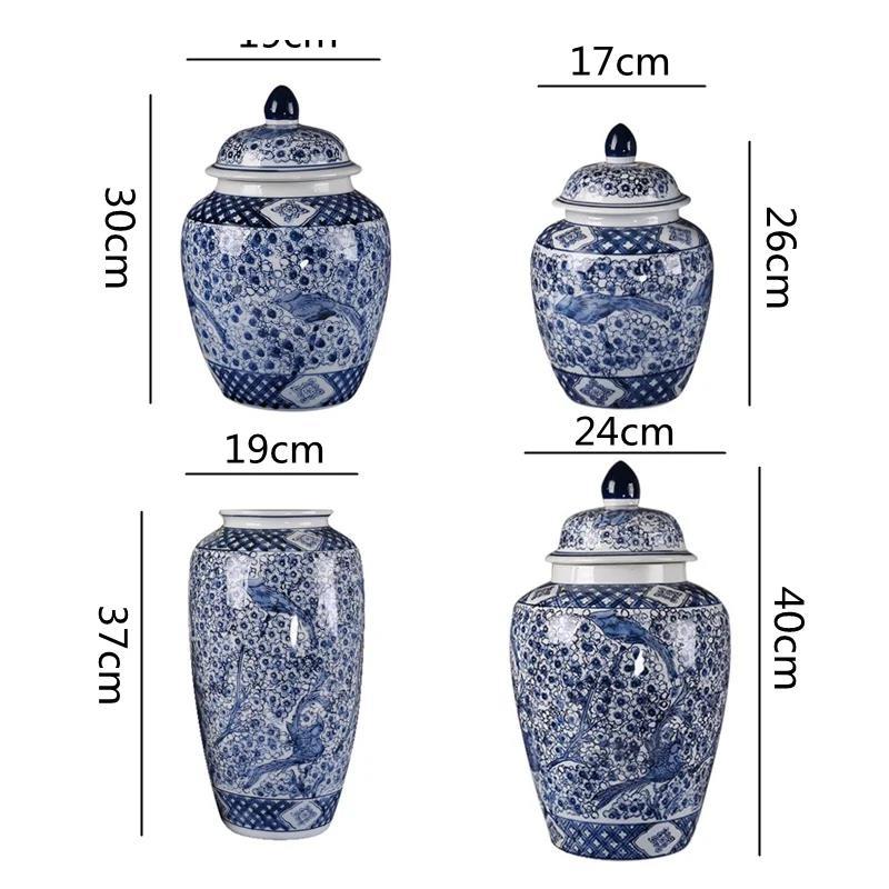 Ceramic Ginger Jar Chinese Classical Decorative Celadon Vase Storage Handicraft Ornaments Accessories
