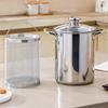 304 Stainless Steel Tempura Fryer Visible Lid Stew Pot Kitchen Cookware Oil Frying Pot  Dormitory