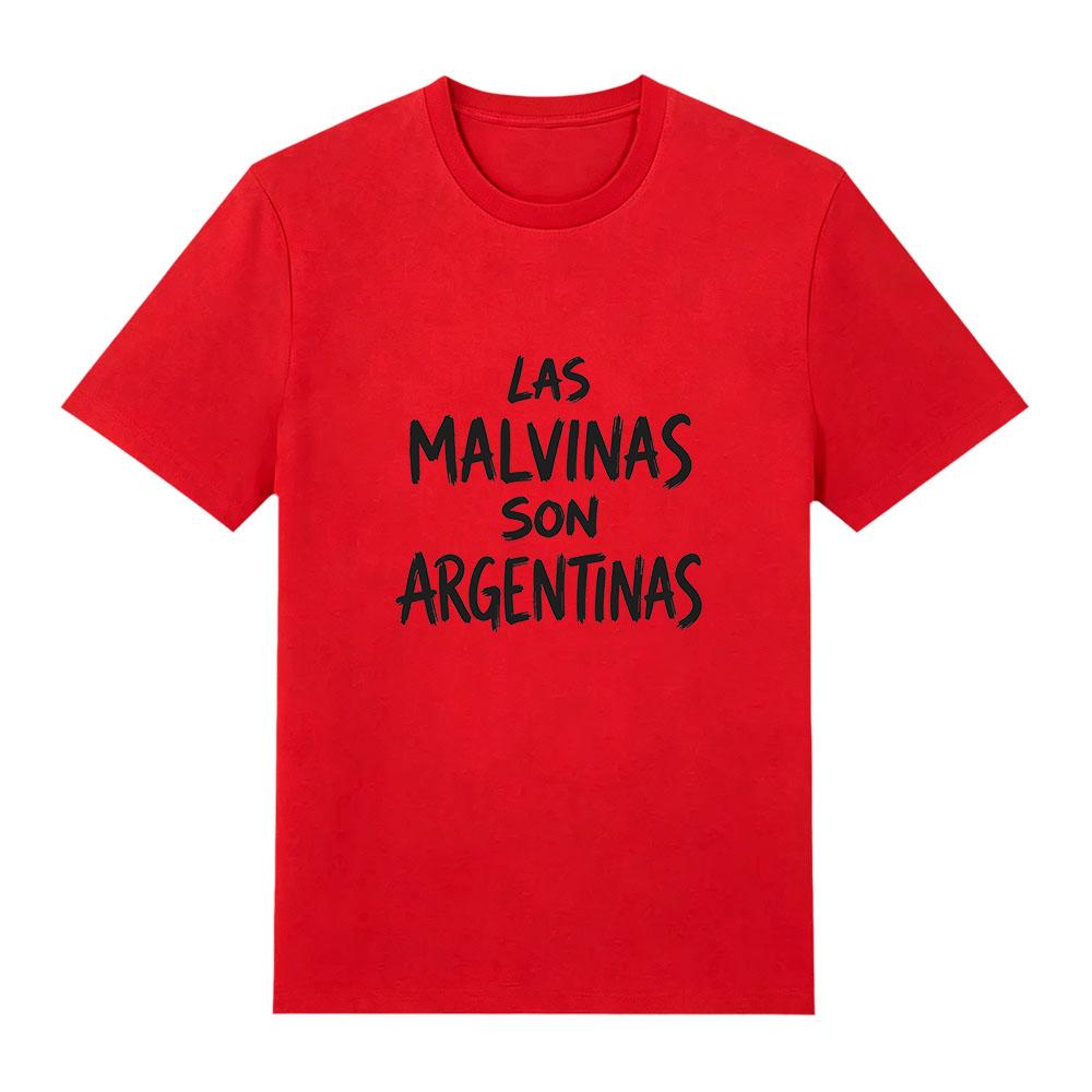 Die Falklandinseln sind Argentinisch Argentinischer Stolz Buchstabendruck T-Shirt Herren Mode Lässig Kurzarm Damen O-Ausschnitt Baumwolle Locker Oberteil