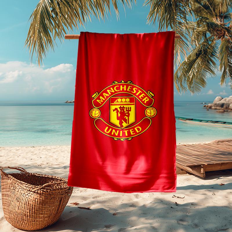 Ultra-Soft Beach Towel with Manchester United Theme,Ideal for Pool - Camping, Diving - Perfect Travel Essential, Vibrant Beach Towel.