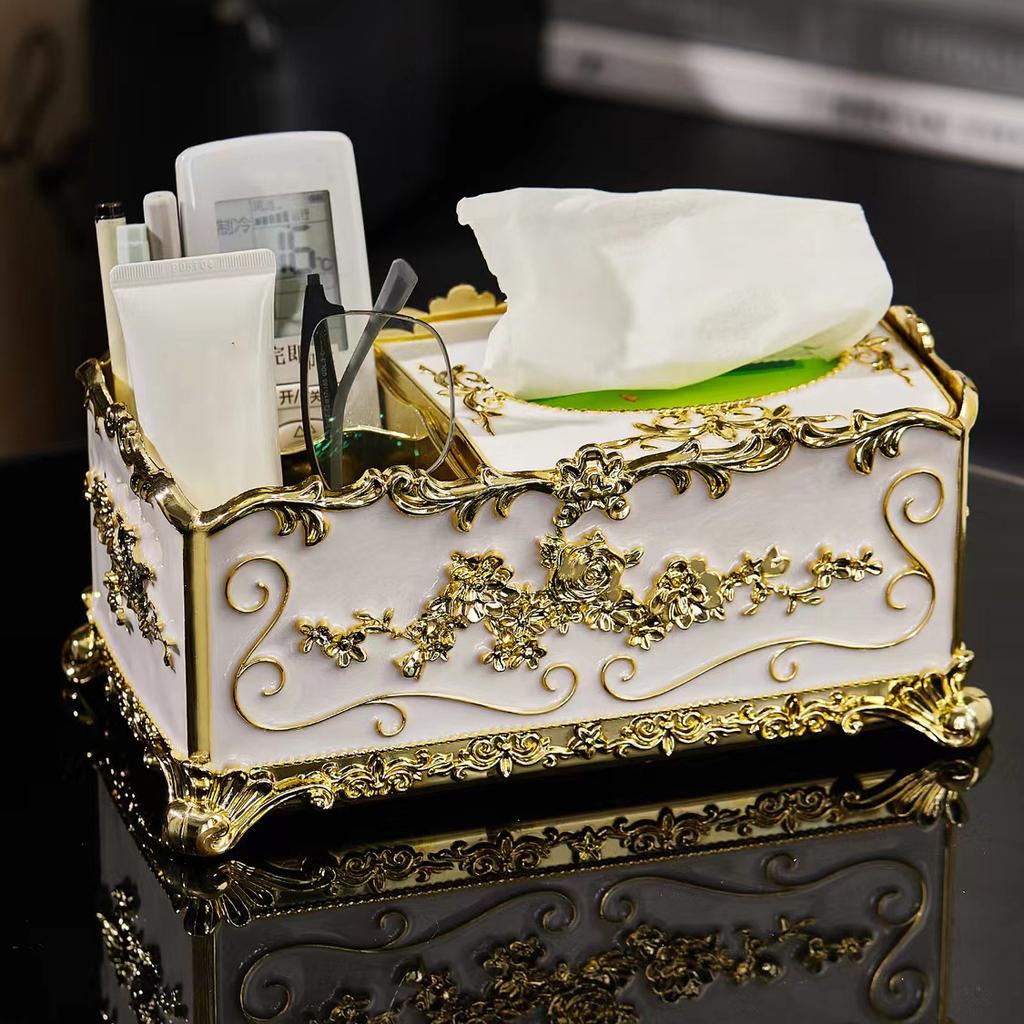 1PC Multifunctional European Style Tissue Box Restaurant Napkin Paper Box Living Room Desktop Remote Control Storage Box