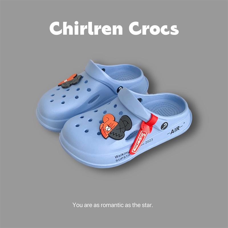 Children's Hole Shoes, Men's and Women's Middle-aged and Older Children's 2025 Summer DIY Durable Non-slip Thick-soled Beach Cute Cool Slippers