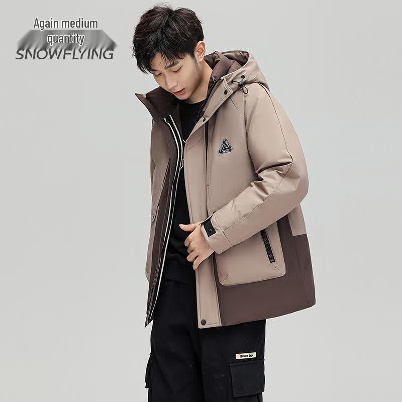 Men s Thickened Hooded Casual Duck Down Jacket M