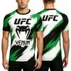 Sports Short-Sleeve Breathable Quick-Dry Gym Fight Training T-shirt Round Neck Printed Top