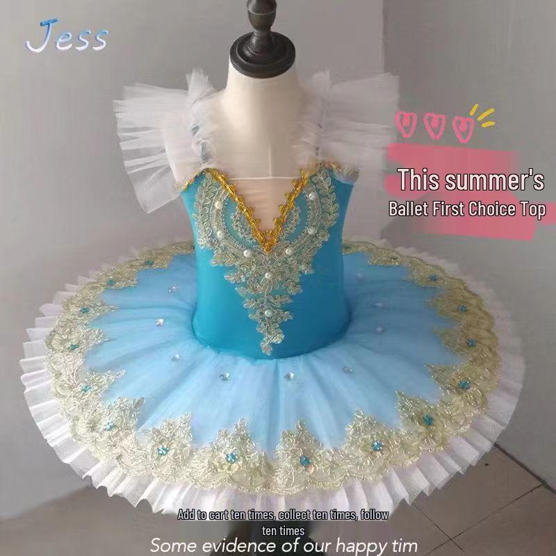Girls' White Swan Ballet Costume: Princess Dancewear Tutu Skirt for Performances