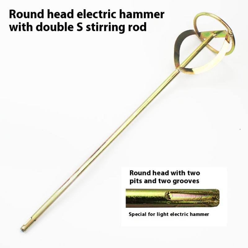 1Pcs Putty Powder Coating Paint Electric Mixer Rod Head Mixing Rod Mixer Drill Paint Stirring Rod Mortar Mixing Paddle