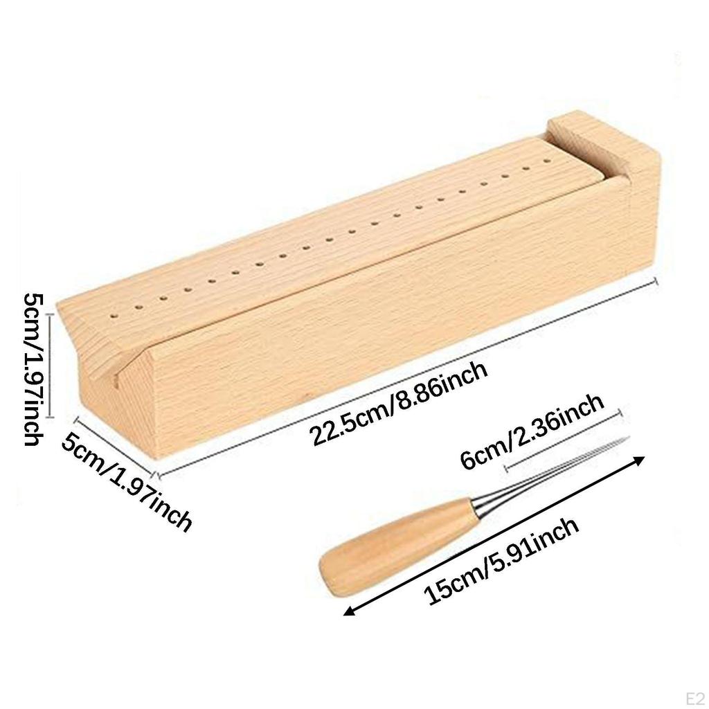 Buchbindelade aus Holz mit einer Ahle, Tragbar, Polierte glatte Oberfläche, für DIY-Bastelarbeiten,