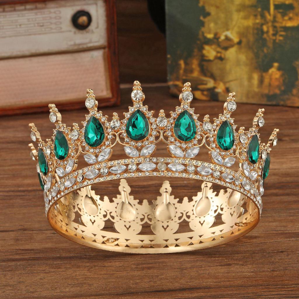 Elegant Baroque Wedding Crown for Women - Luxurious Full Circle Queen Headdress