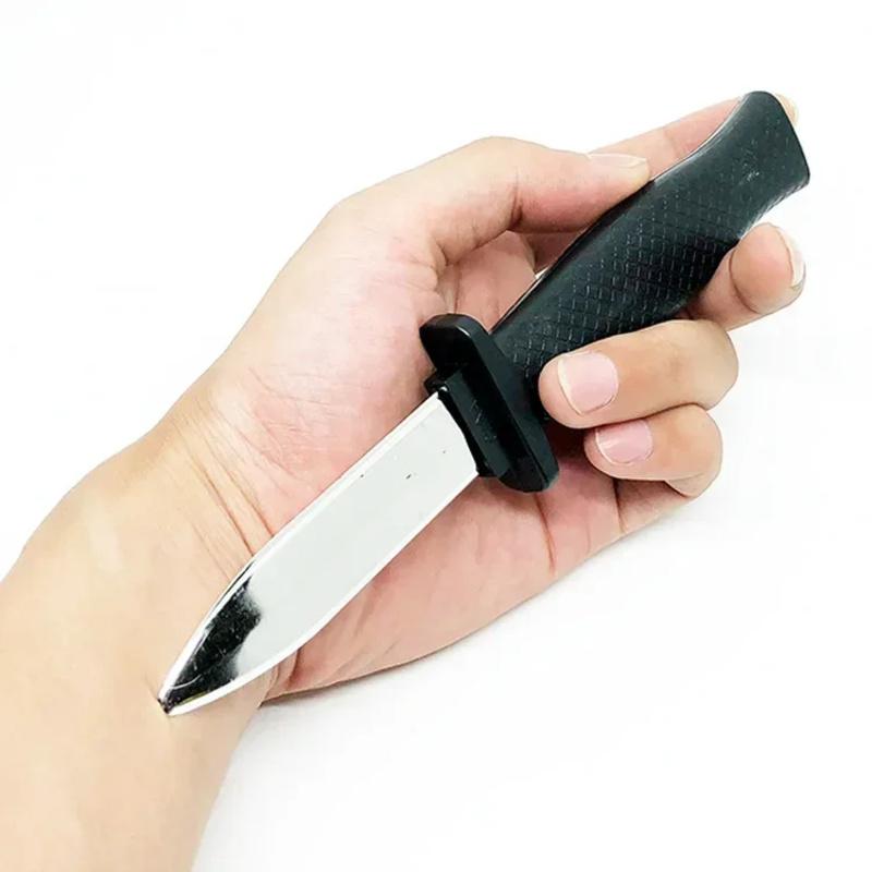 Magic Retractable Plastic Knife, Cool Prank Toy for Kids Adults, Safe Joke Gift for Halloween Christmas Party, US Europe Korea
