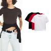 Spring New Fashion Sweet and Spicy All-Matching Slim Fit Slimming round Neck T-shirt Shory Style Pure Color T-shirt 2335259