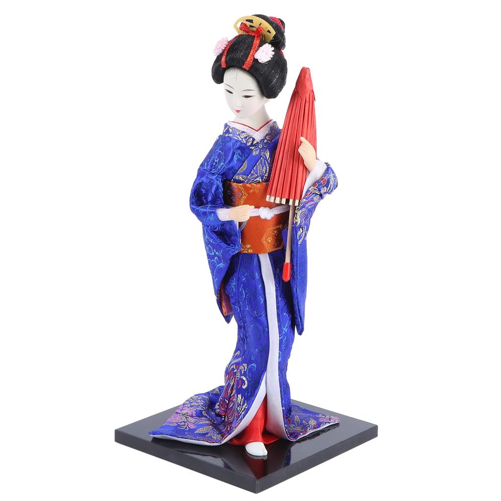 GANAZONO Japanese Doll, Dancing Maiko Geisha Doll, Japanese Souvenir, Present, Decoration, Room Decoration, 30cm (Gray)