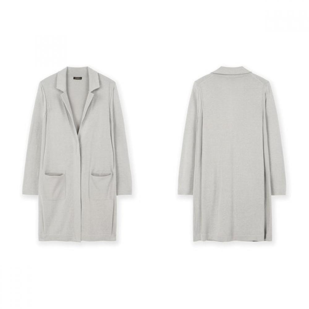 FURINA Silk Cotton Cardigan Coat With Collar Pocket