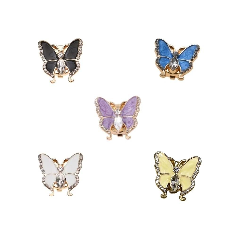 Brass Base 3D Butterfly Cufflinks Rhinestone Button Cover Creative Sleeve Button Men Women