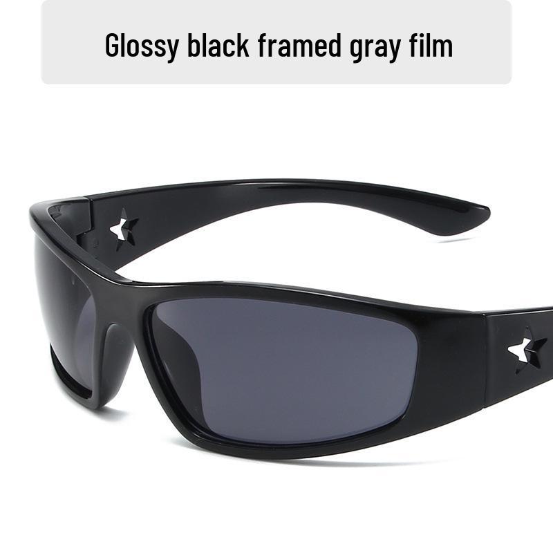Windproof Silver Street Style Sunglasses - Trendy European American Hip Hop Cycling Glasses