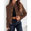 Fashion Style Spring & Fall Women's Stand Collar Long Sleeve Coat Loose Casual Jacket Top Deerskin Velvet Short Jacket for Slight-Figured Women Tide