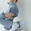 High Street Straight Fake Two Ripped Jeans Summer Women Blue Washed Zipper Removable Fashion High Waist Thin Loose Denim Pants