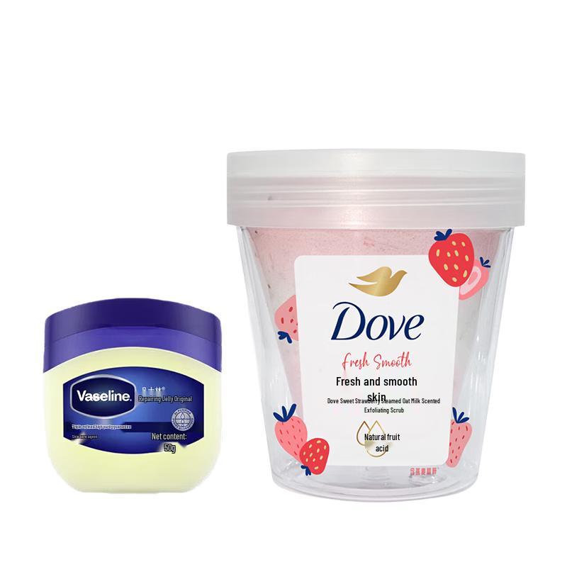 Vaseline Repairing Jelly & Dove Scrub Bundle