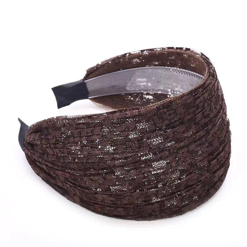 Flower Lace Mesh Hair Band Wide Side Hair Hoop Headbands For Women Lace Headwear Wide Headband Girls
