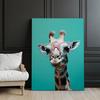Giraffe mit rosa Brille Giraffe mit rosa Brille, 30x40 cm, ohne Rahmen, Premium-Leinwand auf Keilrahmen