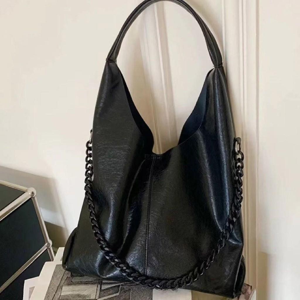 Ielgy Large-Capacity Simple One-Shoulder Chain Work Commuter Tote Bag