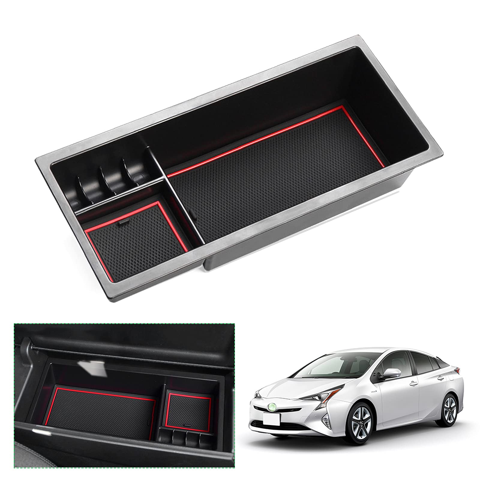 

GAFAT Бокс на центральную консоль для Toyota Prius ZVW50 Автомобильное хранилище Prius 50 Внешняя консоль Интерьер Подлокотник ABS Хранение мелких предметов (4-е поколение,