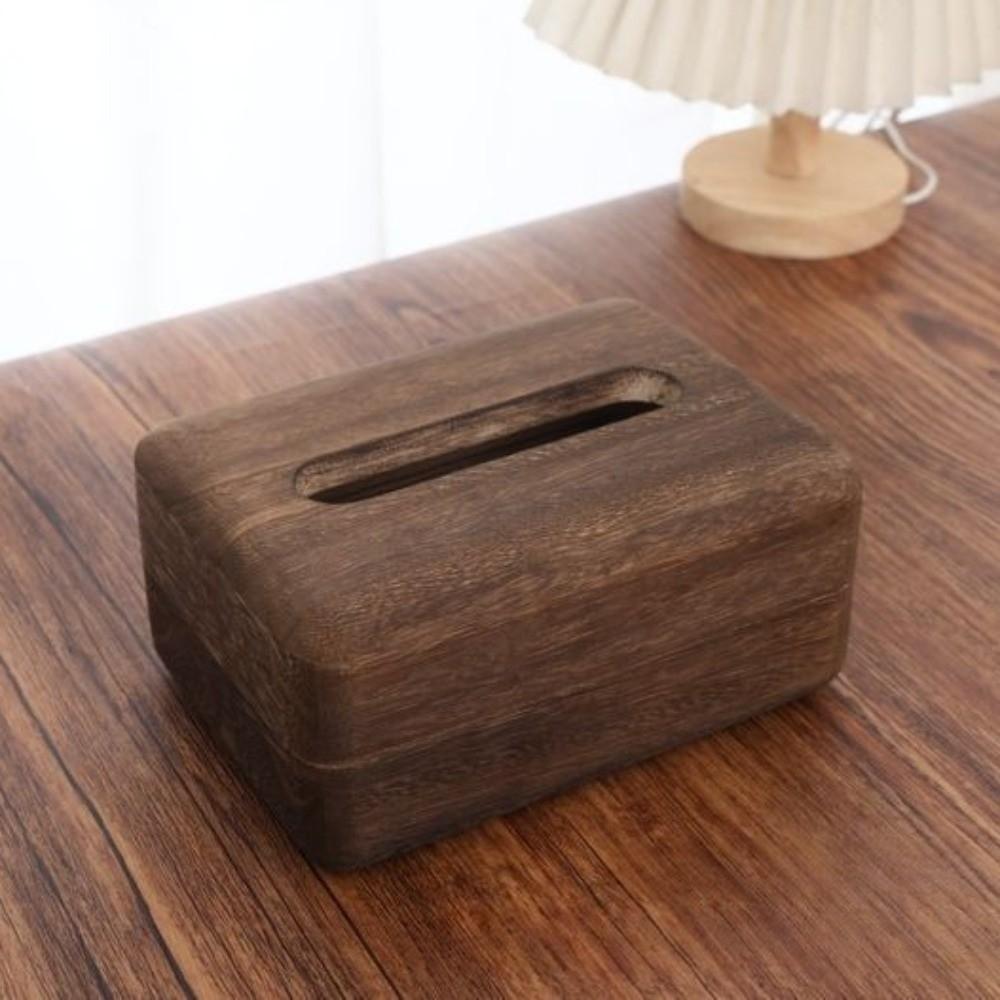 Waterproof Solid Wood Paper Box Retro Storage Box Eco-Friendly Wooden Tissue Box Interior Design