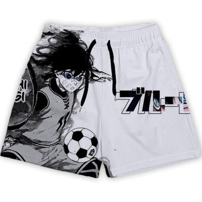 Pantaloncini anime uomo donna lucchetto blu pantaloncini da palestra stampati in 3D pantaloni corti in rete casual ad asciugatura rapida per il jogging quotidiano fitness estivo unisex