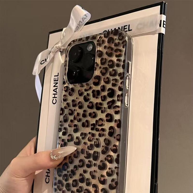 Luxury Stylish Leopard Print Phone Case For iPhone 16 15 14 Pro Max 13 12 11 XS X XR 7 8 Plus SE 2022 Shockproof Soft Back Cover