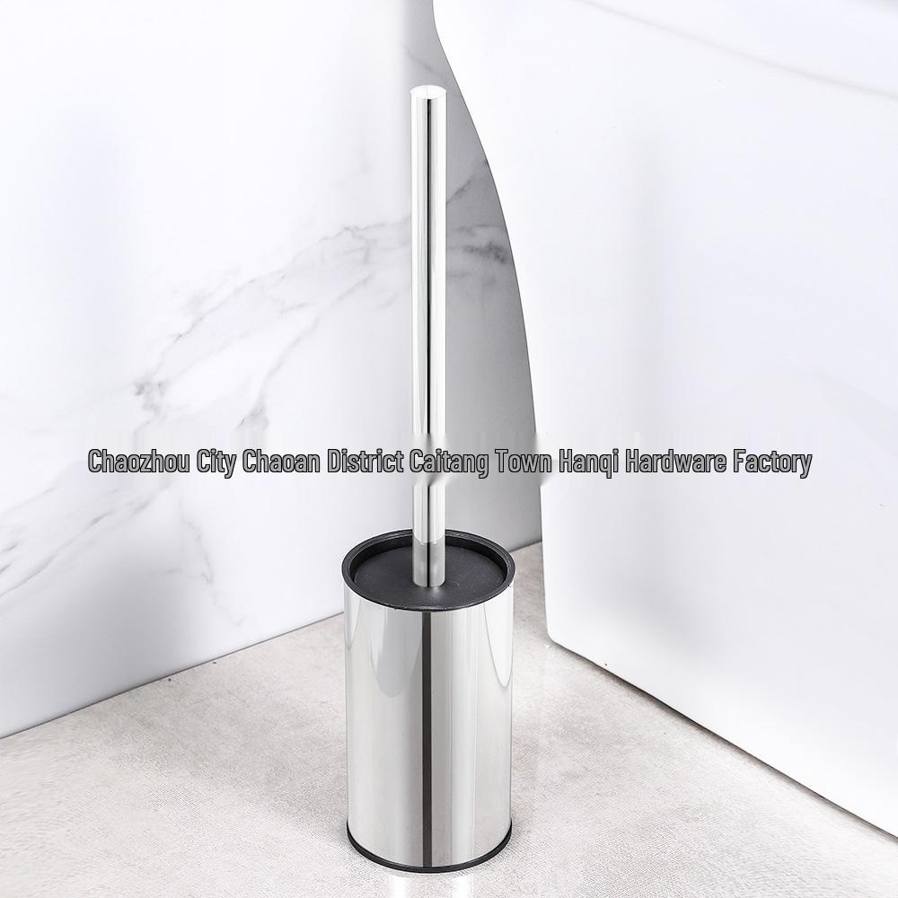 Wall-Mounted Round Stainless Steel Toilet Brush - Titanium Gold Finish