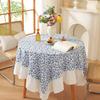 Rural Style Circular Tablecloth Tea Table Cover Cloth Round Tablecloth Dining Table Cloth Table Cloth Decorative Cloth Cover Cloth