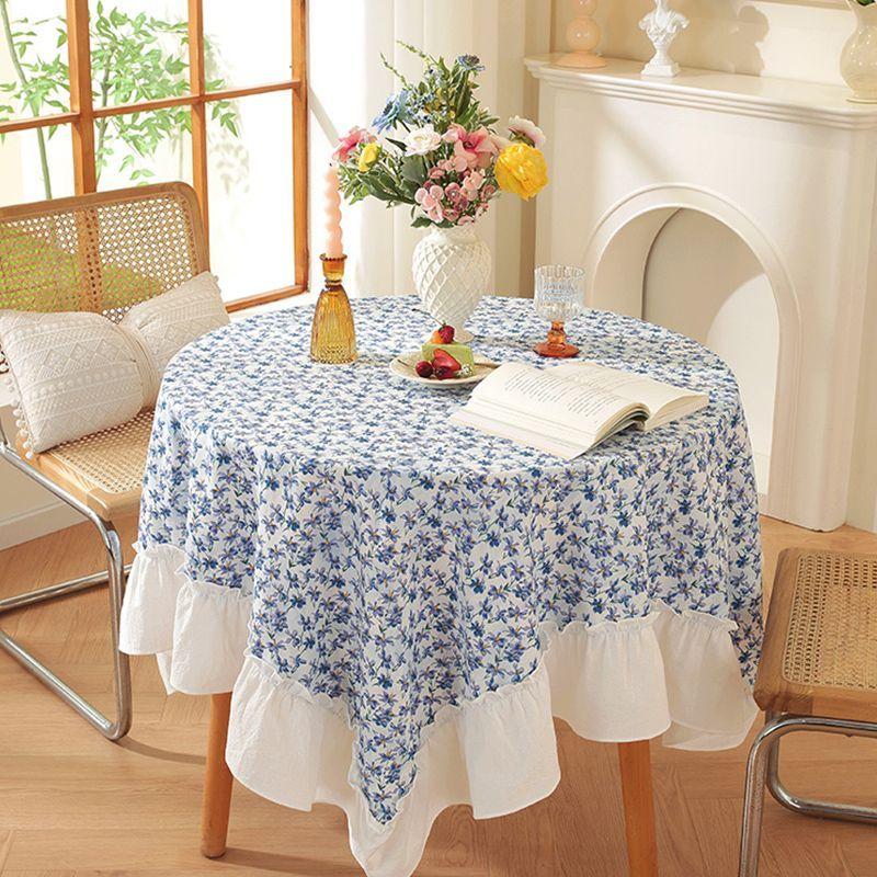 Rural Style Circular Tablecloth Tea Table Cover Cloth Round Tablecloth Dining Table Cloth Table Cloth Decorative Cloth Cover Cloth
